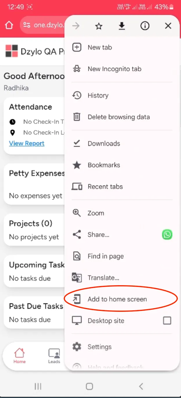 Dzylo PWA Android