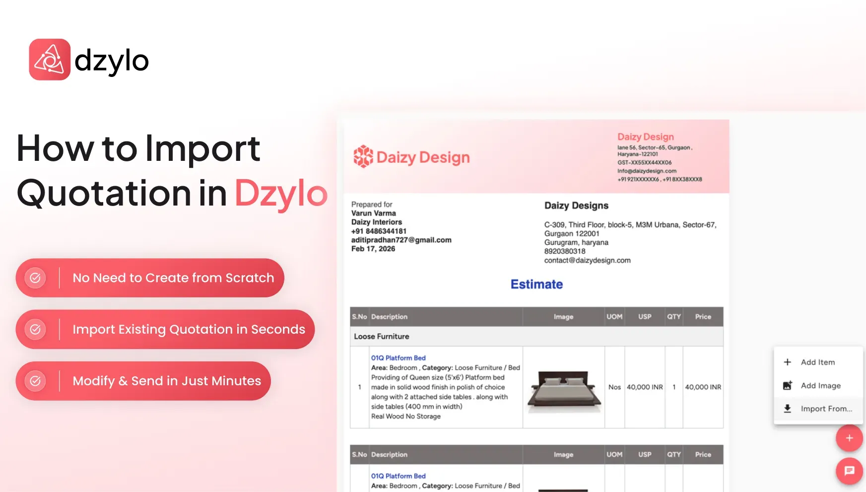 How to Import Quotation in Dzylo